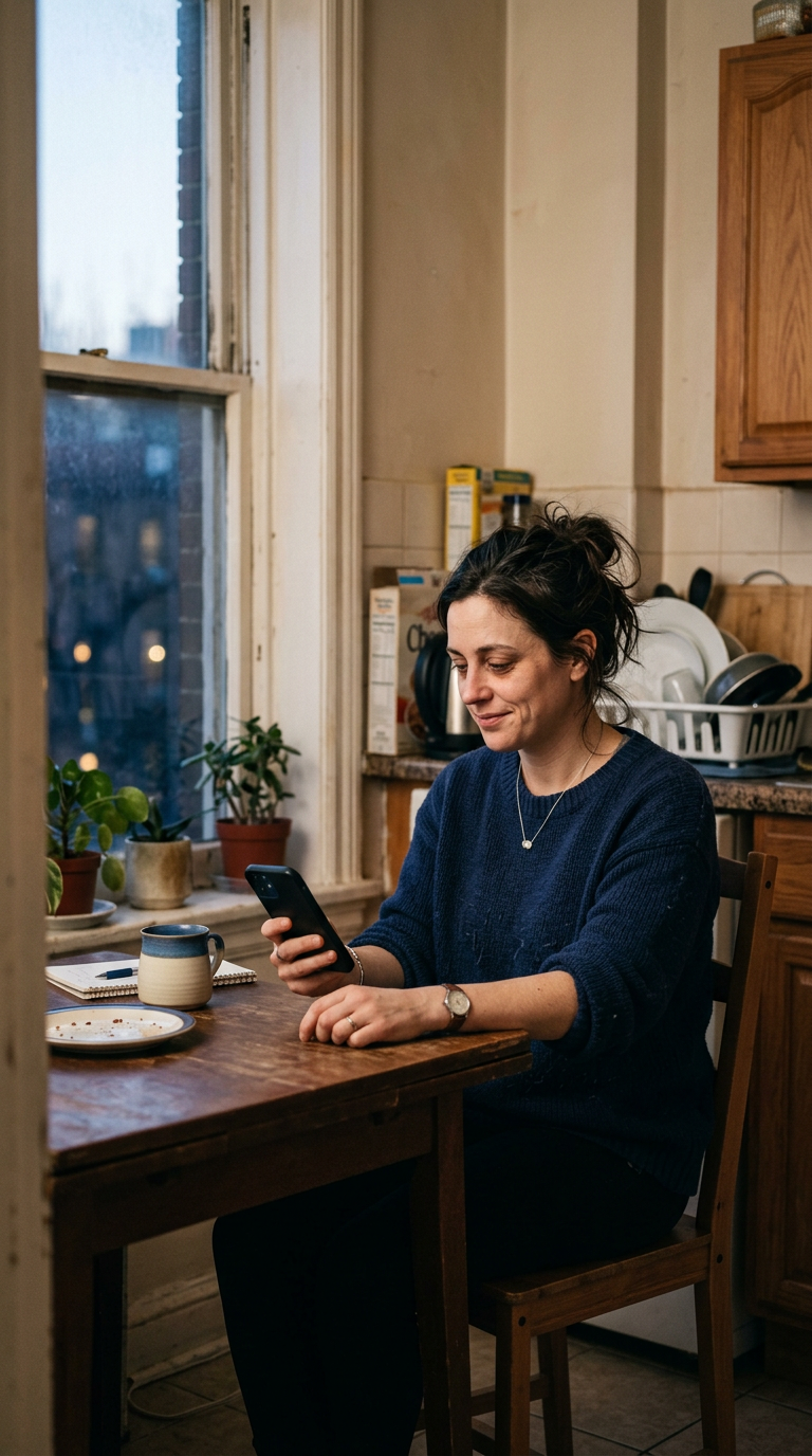 Requérante consultant son dossier DALO depuis son téléphone